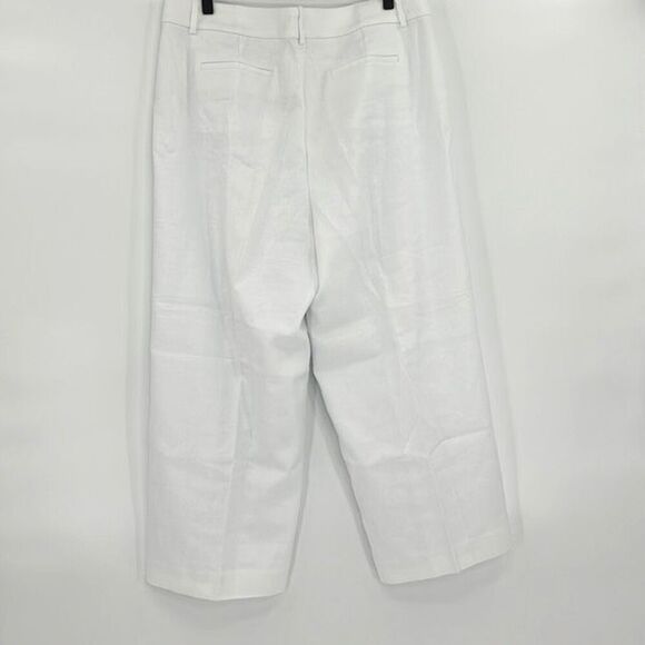 NWT J. Crew Womens White Relaxed Stretch Linen Blend Sydney Pant Size P12 - Picture 5 of 11